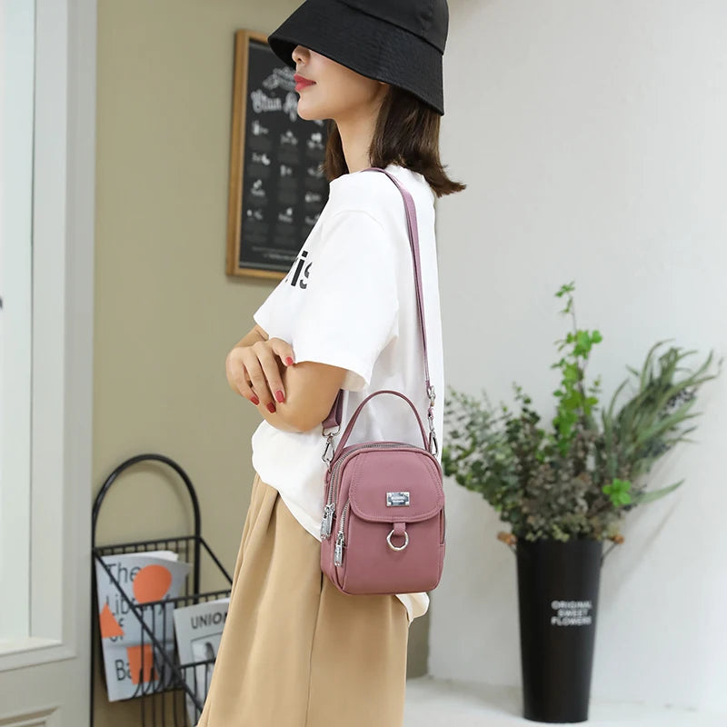 Fashion 3 Layers Women Mini Bag High Quality Durable Fabric Girls Small Shoulder Bag Pretty Style Female Mini Handbag Phone Bag