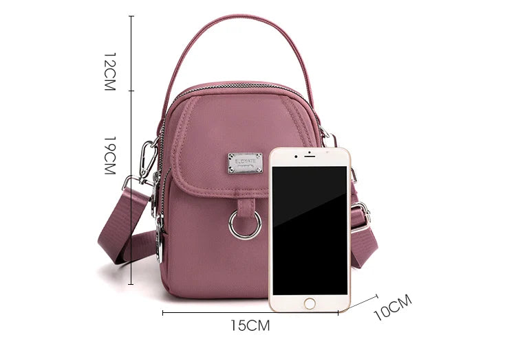 Fashion 3 Layers Women Mini Bag High Quality Durable Fabric Girls Small Shoulder Bag Pretty Style Female Mini Handbag Phone Bag