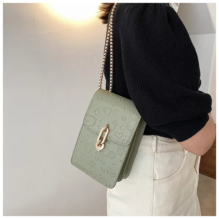 Mini Fashion Women Wallet Crossbody Cell Phone Bag PU Leather Shoulder Bag Lady Card Holder TOP Quality Small Square Messenger