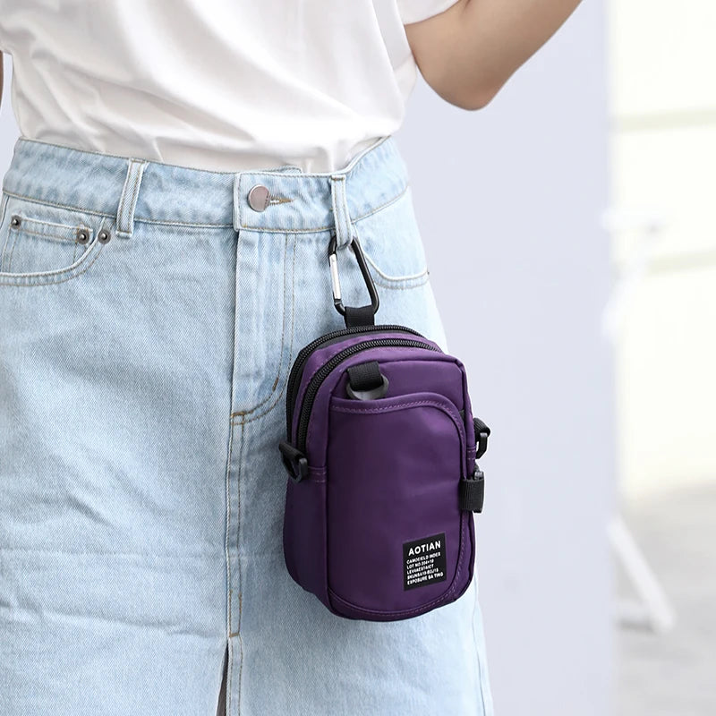 Man Handbags Mini Messenger Bag Simple Small Crossbody Cell Phone Waist Pack Casual Flap Shoulder Bag Coin Purse