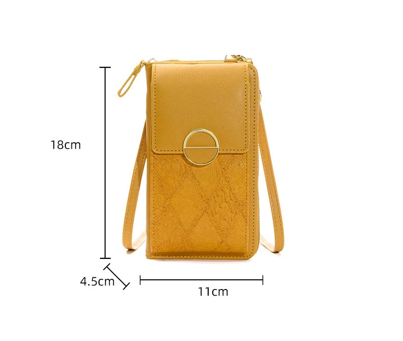 Women's Pu Leather Female Mini Crossbody Wallet Messenger Bags Fashion Designer Small Shoulder Phone Bag Ladies Wallet Purse New