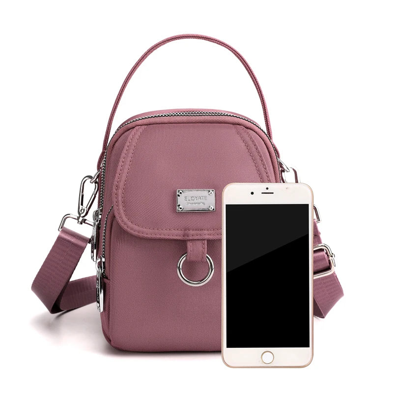 Fashion 3 Layers Women Mini Bag High Quality Durable Fabric Girls Small Shoulder Bag Pretty Style Female Mini Handbag Phone Bag