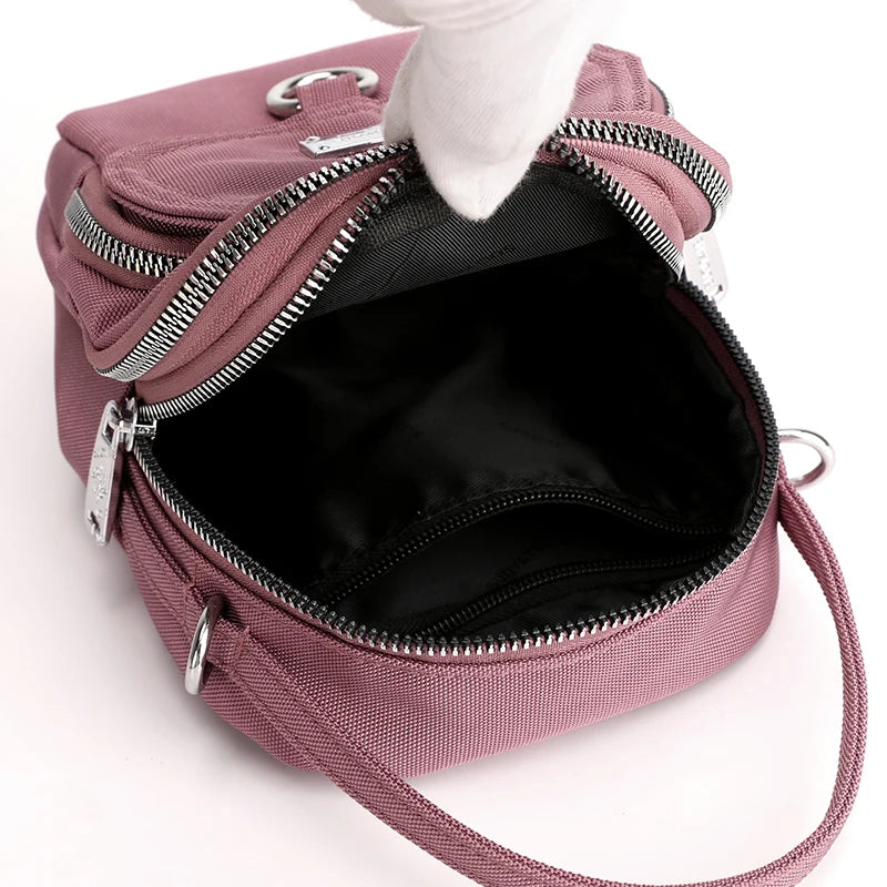 Fashion 3 Layers Women Mini Bag High Quality Durable Fabric Girls Small Shoulder Bag Pretty Style Female Mini Handbag Phone Bag