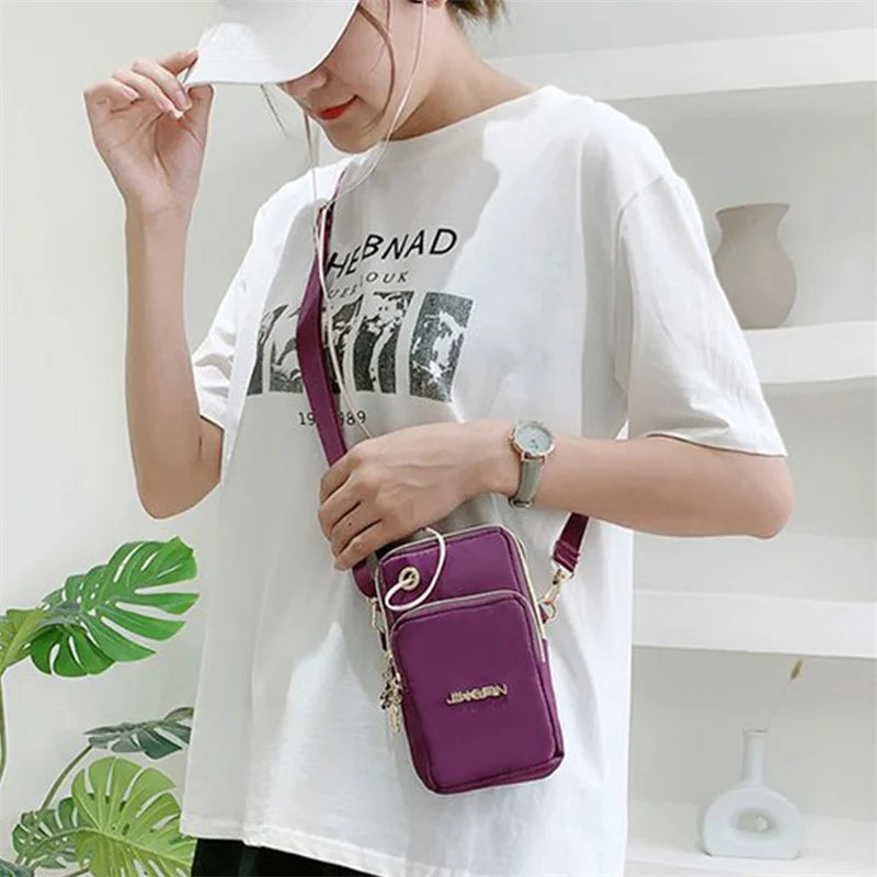 New Female Crossbody Bag Small Shoulder Bags Nylon Women Mobile Phone Bags Mini Female Messenger Purse Lady Wallet