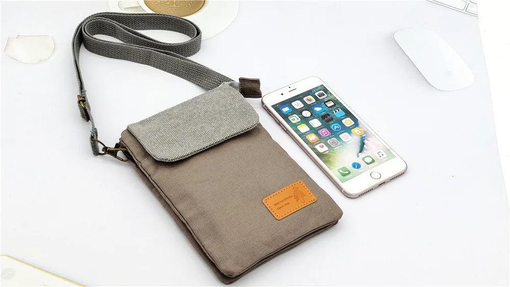 Cotton Canvas Women's Shoulder Cross-body Bag Brands 2023 Ladies Mini Handbag Female Small Phone Purse Money Pouch for Girls