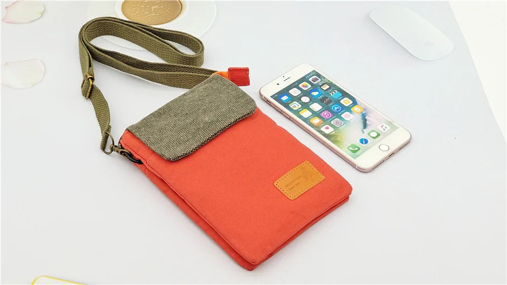 Cotton Canvas Women's Shoulder Cross-body Bag Brands 2023 Ladies Mini Handbag Female Small Phone Purse Money Pouch for Girls