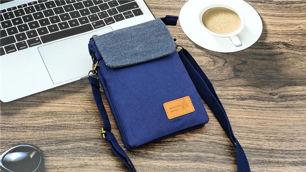 Cotton Canvas Women's Shoulder Cross-body Bag Brands 2023 Ladies Mini Handbag Female Small Phone Purse Money Pouch for Girls