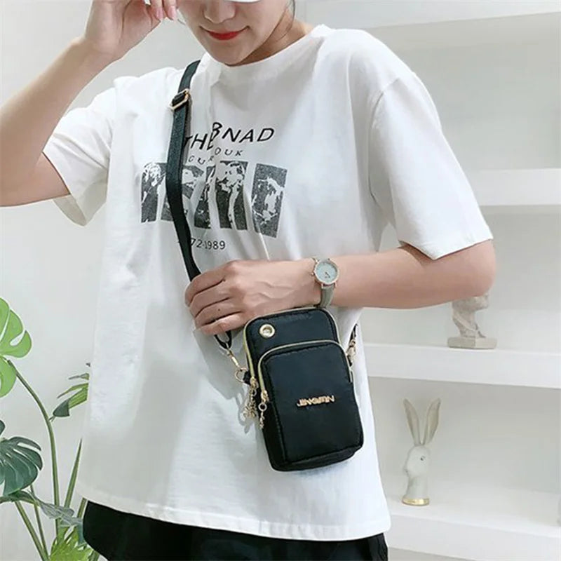 New Female Crossbody Bag Small Shoulder Bags Nylon Women Mobile Phone Bags Mini Female Messenger Purse Lady Wallet