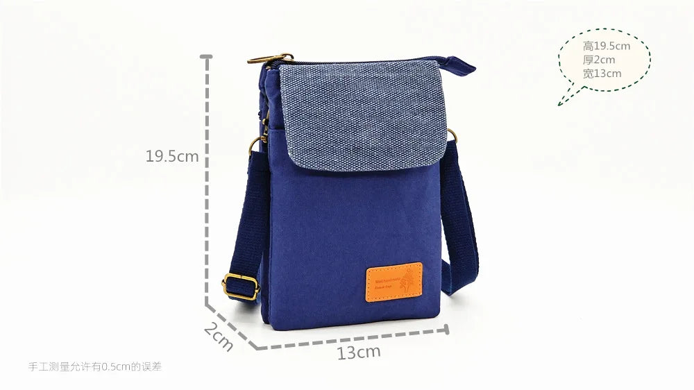 Cotton Canvas Women's Shoulder Cross-body Bag Brands 2023 Ladies Mini Handbag Female Small Phone Purse Money Pouch for Girls