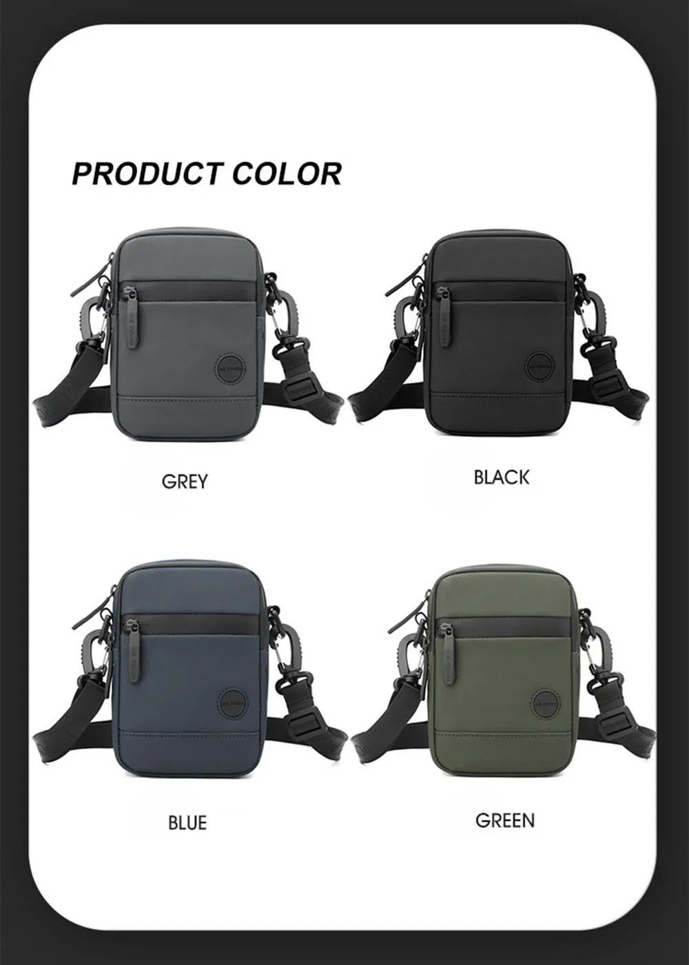 Outdoor Casual Men Single Shoulder Crossbody Bag Luxury Fashion Travel Mini Chest Bag Nylon Fanny Pack USB Headphone Jack