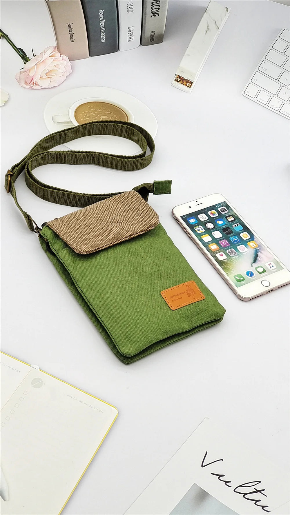 Cotton Canvas Women's Shoulder Cross-body Bag Brands 2023 Ladies Mini Handbag Female Small Phone Purse Money Pouch for Girls