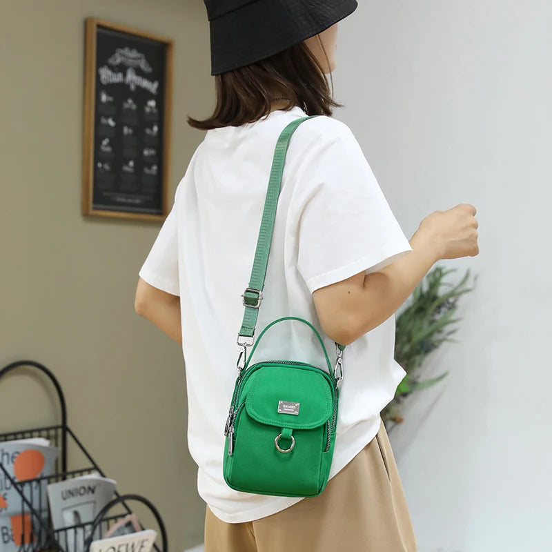 Fashion 3 Layers Women Mini Bag High Quality Durable Fabric Girls Small Shoulder Bag Pretty Style Female Mini Handbag Phone Bag