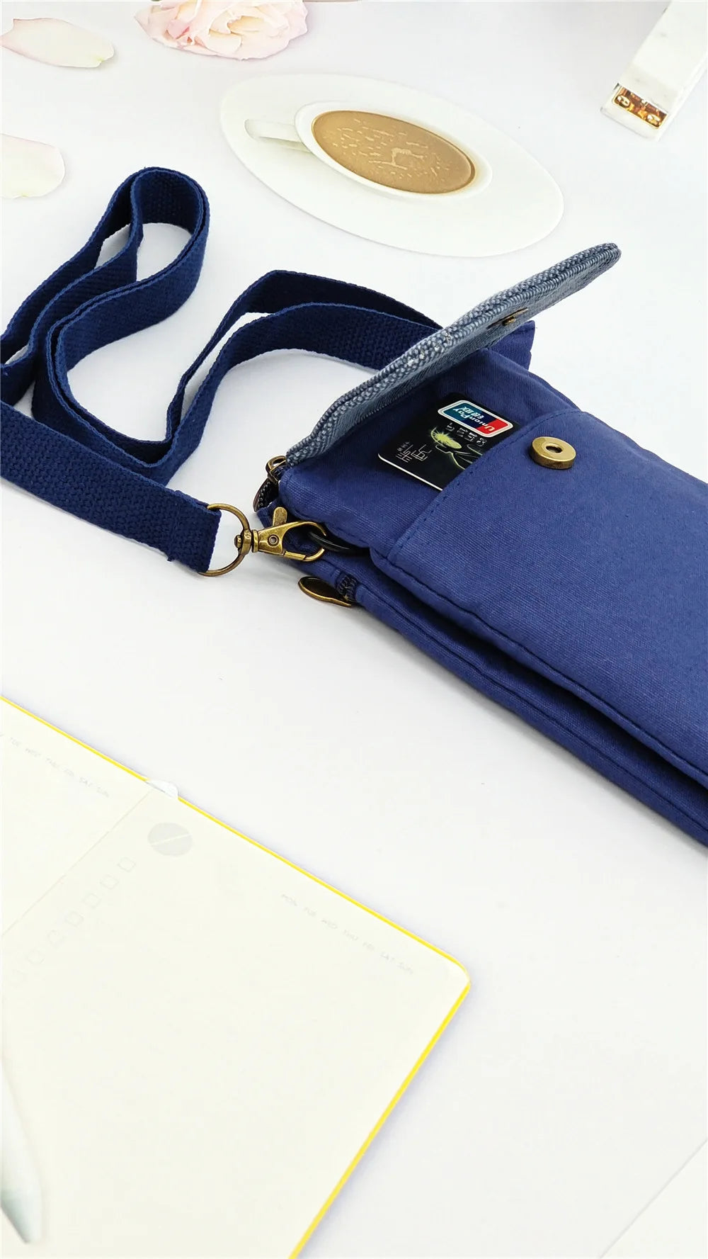 Cotton Canvas Women's Shoulder Cross-body Bag Brands 2023 Ladies Mini Handbag Female Small Phone Purse Money Pouch for Girls