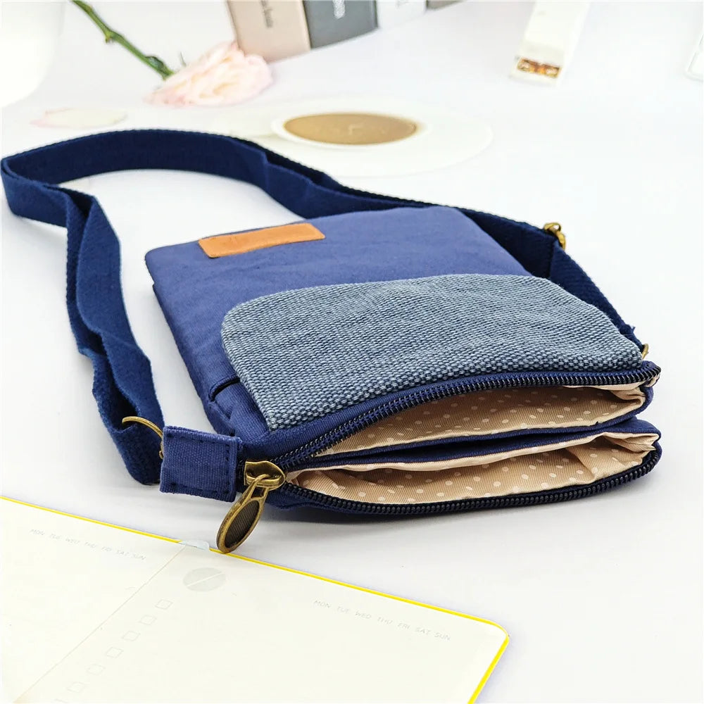 Cotton Canvas Women's Shoulder Cross-body Bag Brands 2023 Ladies Mini Handbag Female Small Phone Purse Money Pouch for Girls