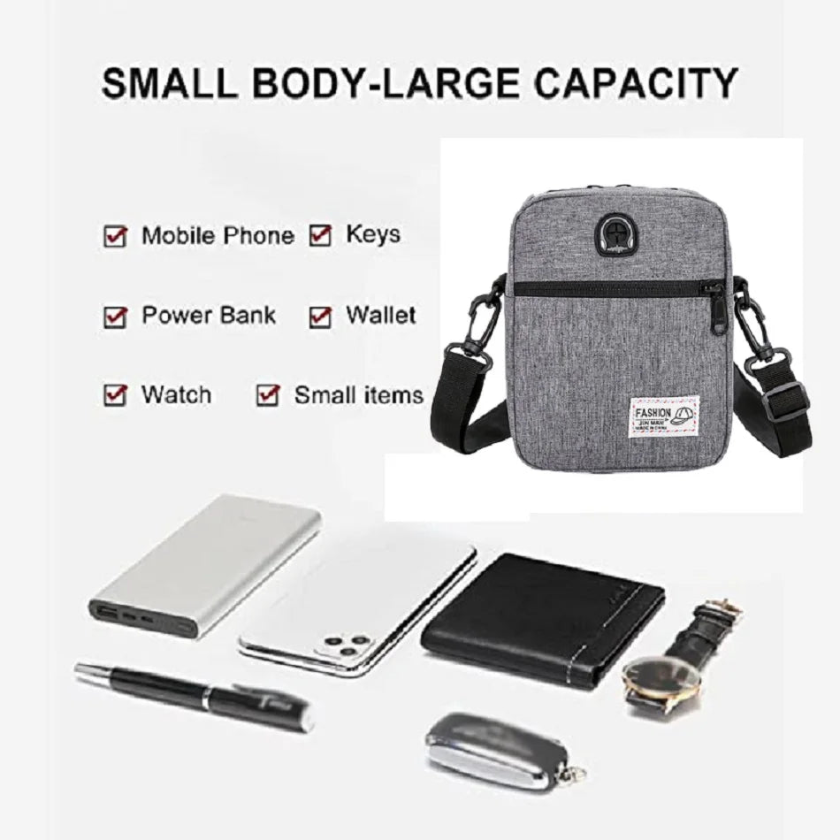 Male Bag Men's Satchel High Quality Men Diagonal Mini Crossbody Bags Shoulder Multi-Function Mobile Phone Bag Outdoor Sports Bag