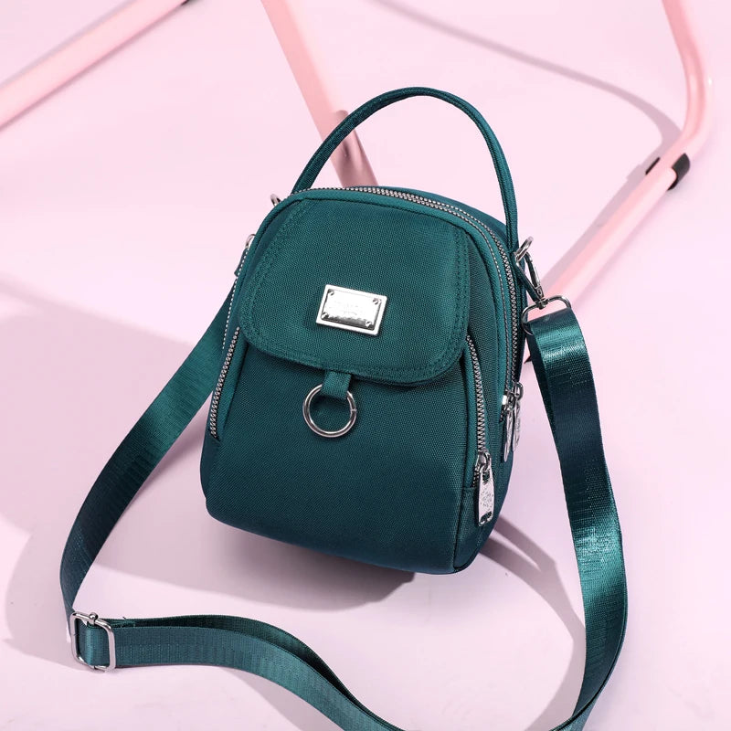 High Quality Durable Nylon Female Mini Bag Fashion 3 Layers Women Small Shoulder Bag Pretty Style Girls Shopping Phone Bag