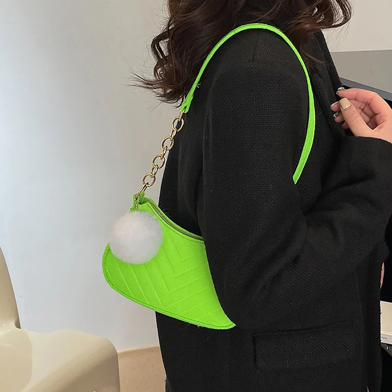 Fashion Women Handbag Solid Color Casual Mini Underarm Bag Female Chain Shoulder Pouch Hot Sale Ladies Leather Tote Bag