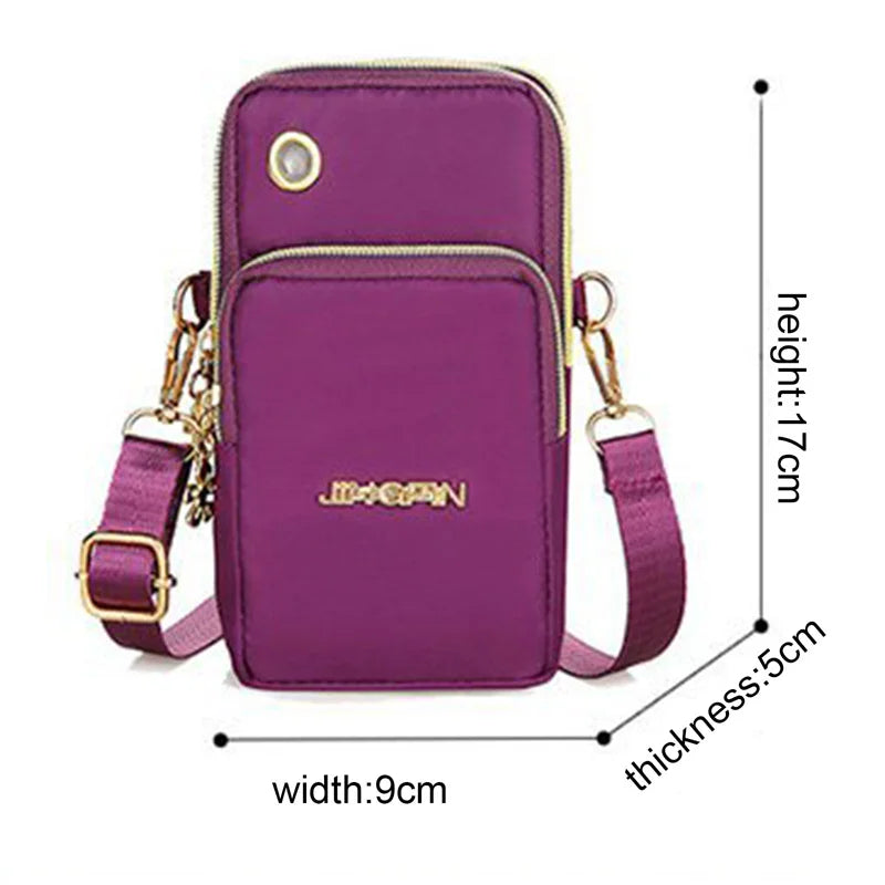 New Female Crossbody Bag Small Shoulder Bags Nylon Women Mobile Phone Bags Mini Female Messenger Purse Lady Wallet