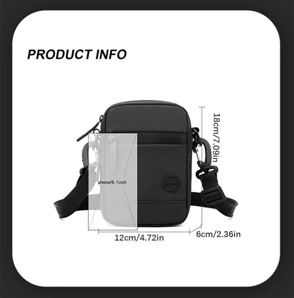 Outdoor Casual Men Single Shoulder Crossbody Bag Luxury Fashion Travel Mini Chest Bag Nylon Fanny Pack USB Headphone Jack